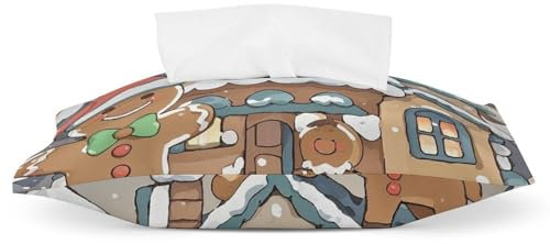 Housse de boîte à mouchoirs en forme de pain d'épices en cuir synthétique pour salle de bain, coiffeuse, table de chevet, bureau