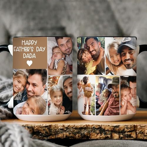 Personalizzato 1 ° regalo per papà, personalizzato foto collage tazza di caffè, foto di famiglia personalizzata tazza di ceramica, regalo per marito, nuovo papà regalo