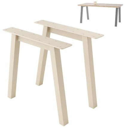 NWELD Tischfüsse Tischbeine Metall Beige 72x72x11cm Tischkufen DIY - Tischbein Set - Tischfuß Loft. Industriestil für Couchtisch. Esstisch. Schreibtisch