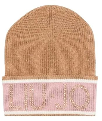 LIU JO Mütze Beanie Logo Strass Kamel