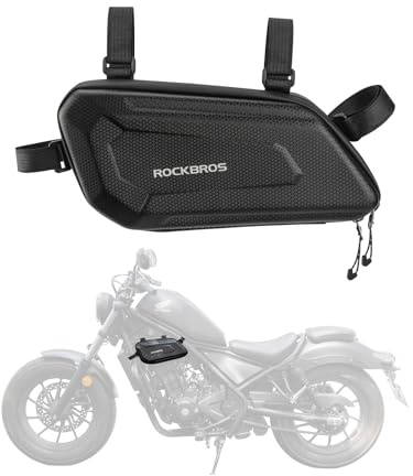ROCKBROS Motorbike Bags 1.5L Water-Repellent Hard Shell Motorcycle Side Tool Bag with Adjustable Fastening Strap