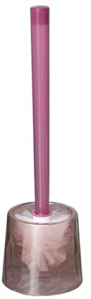 Toilet Bowl Brush Toilet Transparent Base Brush Set Plastic Cleaning(Pink)