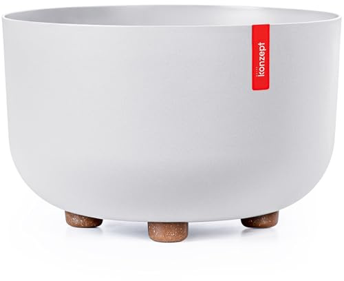 KONZEPT Blumentopf mit Füßen Ø 27 cm, großer Übertopf für innen & außen, UV-beständig & wetterfest – Weiß