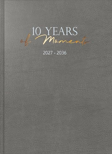 rido/idé 7022404017 10-Jahres-Kalender Premium 2027-2036 10 Years of Moments A4, Kunstleder: 1 Seite = 1 Tag