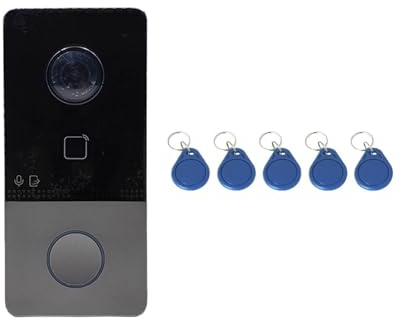 CCZRD Videocitofono IP65 POE Con Telecamera Wireless WIFI 2MP, Citofono IP For Villa, Stazione Esterna, Campanello Ampia Gamma di Ambienti Domestici(KV6113-Fobs)