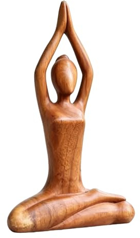 Frau Skulptur Yoga-Pose Figur, Yoga-Statue 18cm, Holzschnitzerei Mädchen Desktop, Body Talk Skulptur Yoga, Handgefertigte Braune Pose Figur Für Wohnzimmer, Schlafzimmer, Studio, Meditation, Geschenk