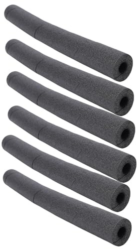 CHICIRIS 6 Pièces Couvercles de Tuyaux en Mousse, Tube D'Isolation de Tuyau Découpable en Spirale EPE Noir avec Isolation Phonique Résistante à L'eau et aux Chocs, pour Poignée de