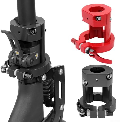 Eawfgtuw Electric Scooter Stem Clamp Folding Pipe Fastener for Xiaomi For Pro Prk2, Aluminum Alloy Handlebar Fixing Bracket to Reduce Wobble and Squeak, Black(Black)