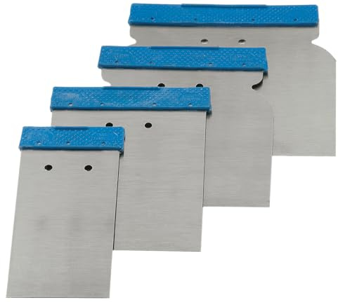 SW-Stahl 91301SB Japanspachtelsatz 4-teilig - Metall-Spachtelset | Profi Metallausführung in den Größen 50, 80, 100 und 120 mm - Ideal für Karosseriearbeiten und Industrieanwendungen