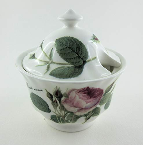 Zuckerschale mit Deckel, Redoute roses, Roy Kirkham,
