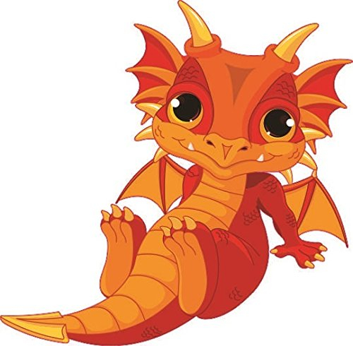U24 Aufkleber liegender roter Baby Drachen Autoaufkleber Sticker Konturschnitt
