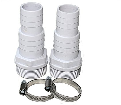 Trendpool 2 x Schlauchtülle d38/32 mm x 1 1/2' AG Anschlüsstülle mit Schlauchschellen