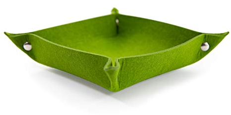 Oblique Unique® Filzschale mit Druckknöpfen als Schlüsselablage Ablage für Kleingeld Smartphone DIY Dekoschale Dunkelgrau Weinrot Weissgrau Grün - Farbe wählbar (Grün)