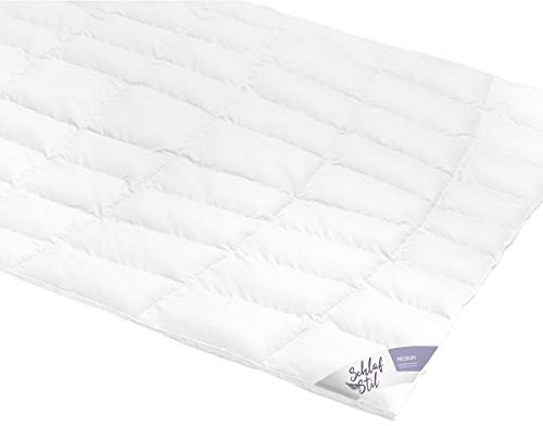 SCHLAFSTIL Eiderdaunenbettdecke D1000, Medium, 100% kanadische Eiderdaunen Größe 240x220
