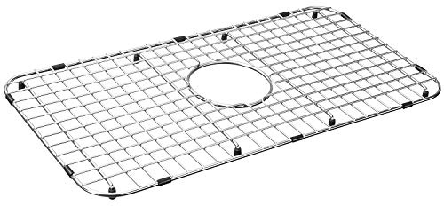 Serene Valley NDG2513C Grille inférieure pour évier 63,5 x 30,5 cm avec évacuation centrée avec rayon d'angle 3,8 cm et grille d'évier en acier inoxydable