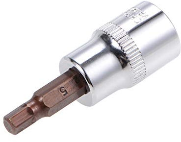 sourcing map 3/8 Drive x 5mm Hex Bit Socket, Standard Metric, S2 & Cr-V Steel