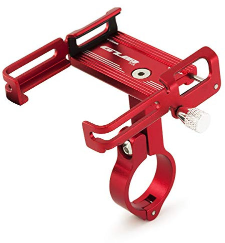 GUB P10 Fahrrad Handyhalterung Lenker Universal Motorrad Halterung mit Silikon-Sicherheitsband für 4,0-6,7 Zoll Handy, Smartphone, Navi usw. Aluminiumlegierung Rot