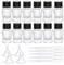 BENECREAT 12 Pack 15ml Glass Fountain Pen Ink Bottles with Plastic Bottle Cap, 4PCS Hoppers and 6PCS 2ml Droppers for Pen Calligraphy