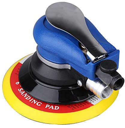 GOTOTOP Schleifmaschine, 150mm Druckluft Schleifer Exzenterschleifer Schleifmaschine Orbital Zufalls Schleifmaschine Poliermaschine Schleifen Luftschleifer + für die Karosserie- und Holzbearbeitung