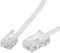 ecabo 10128 3m Modularkabel Telefonkabel – RJ11 auf RJ45 Stecker – Anschlusskabel – Westernstecker – 4adrig / 8P4C/6P4C / 1:1 – Flachkabel für Telefon ISDN AB FAX Modem – weiß
