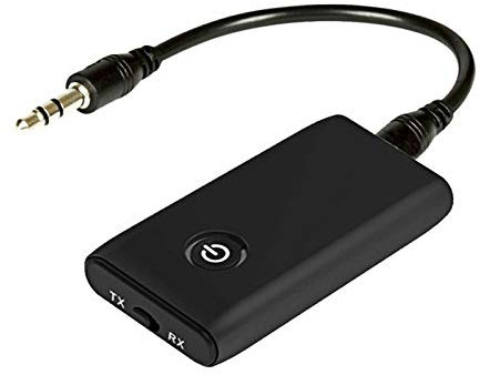 RBNANA Bluetooth 5.0 Transmitter Receiver, 2 in 1 Bluetooth Adapter 3.5mm Jack Mini Portable Noise Reduction Bluetooth Transmitter for PC/TV/Car Sound System/Wired Speakers