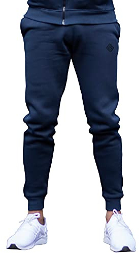 Enzo Herren-Jogginghose, Fleece, schmale Bündchen Gr. 31-35, navy
