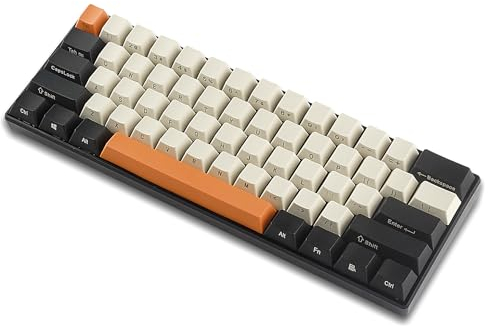 Happy Balls 60% Keycaps Side Printed PBT Keycap Set 60% SeMi Profile Thick Cherry MX Key Caps with Key Puller for US ANSI Layout 61 68 60% MX Switches Mechanical Keyboard (Carbon)