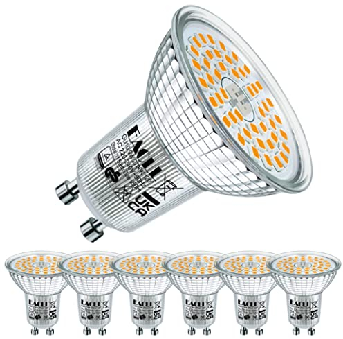 EACLL GU10 LED Warmweiss 9W Ersetzt 125W Halogen Leuchtmittel, 6er-Pack. 1150 Lumen 2700K Birnen, AC 230V Flimmerfrei Strahler, Abstrahlwinkel 120° Spot, Nicht Dimmbar Reflektorlampen