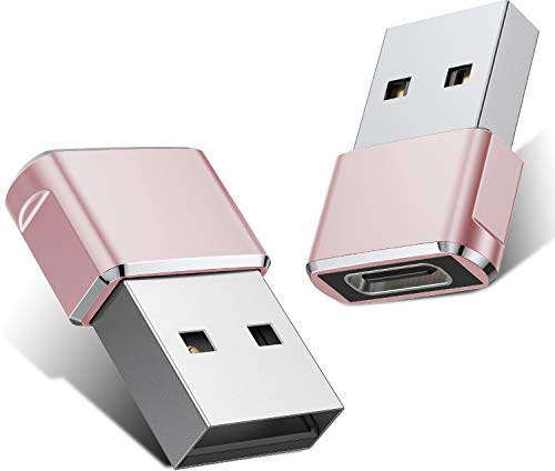 BASESAILOR Adattatore USB C Femmina a USB Maschio 2 Pack,Connettore Cavo Caricatore Tipo C per Apple Watch 9,iPhone 15 14 16 Pro Max,SE,Airpods,iPad 10 Mini 6 Air 4 5,Samsung Galaxy S23 S22 Plus Ultra