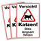 Lot de 3 panneaux en PVC rigide de 3 mm avec protection UV - Motif chats - 20 x 30 cm STROBO
