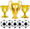 8 Pcs Football Balloons Soccer Balloons Latex Trophy Balloon Set, Champion Trophy Balloons, Black White Soccer Decors,Birthday Decorations for Kids Birthday, Football Fans Party World Cup Supplies