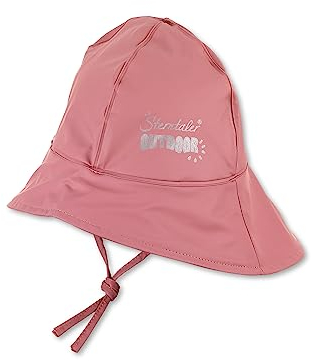 Sterntaler Regenhut uni - Kinder Südwester wasserdicht - Mädchen Regenhut mit Jerseyfutter, Ohrenklappen und zum Binden - robuste Regenbekleidung mit reflektierendem Logo - perlrosa, Größe 49