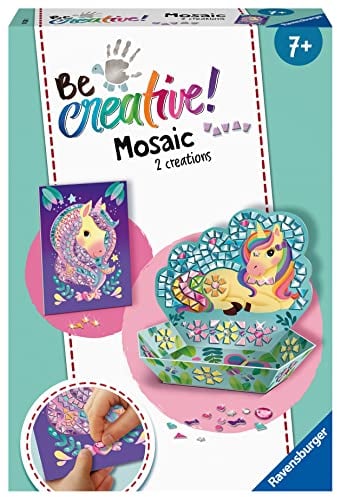 Ravensburger 18238 BeCreative Mosaik Einhorn, DIY für Kinder ab 7 Jahren