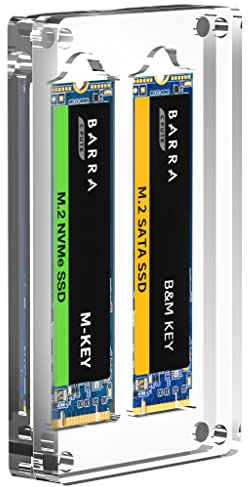 AODUKE 2 Slot M.2 SSD Gehäuse Box, M.2 SSD Festplattenschutzbox, transparenter Magnetverschluss M.2 Laufwerk Aufbewahrungsbox für 2230/2242/2260/2280MM NGFF/NVME/PCIE SSD Displaycase-02M2