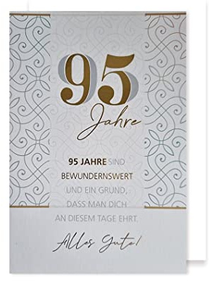 AvanCarte 95 Geburtstag Karte Grußkarte Präge Golddruck Bewundernswert 16x11cm