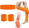 Leg Warmers Fishnet Gloves Headband Wristbands Neon Set, 80s Women Fancy Dress Costume Accessories, 1980s Retro Theme Party Costumes (Orange)