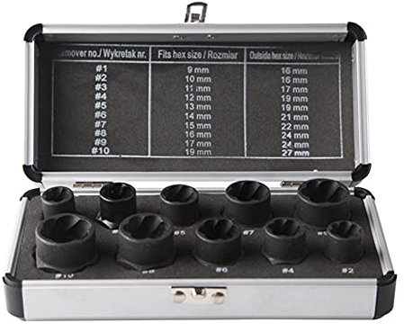 10 PièCes Dissolvant de Boulon D'éCrou Endommagé 9-19mm Outils de Suppression D'Extracteur Ensemble Outil de Filetage Outil D'Extraction de MéCanique de Garage de Voiture