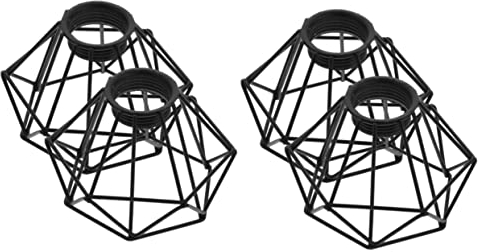 HOMSFOU 4stücke Vintage Deckenleuchte Mit Diamantförmigem Lampenschirm Metallische Retro-hängelampe Für Flur Und Bar Als Dekorativer Lampenschutz