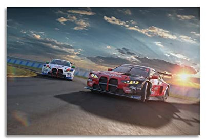 Rennwagen-Poster für BMW M4 GT3 Sportwagen-Poster, dekoratives Gemälde, Leinwand, Wandposter und Kunstbild, modernes Familien-Schlafzimmer, 30 x 45 cm