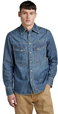 G-Star RAW Herren Dakota Regular Hemd, Blau (Faded Seasalt D23006-D539-G337), S