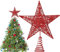 HONGECB Stella Superiore per Albero di Natale, Puntale Scintillante, Topper Decorativo, 20x25 Cm, Rosso
