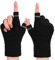 BEIRCOIN Fingerlose Handschuhe, Handschuhe ohne Finger Winter Warme Strickhandschuhe Arbeiten Camping Wandern Laufen Radfahren Fahren für Herren und Damen Jugend (Schwarz)