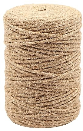 YIKAOMAI® Durchmesser 3mm Länge 100m Natürliches Jutegarn, Gartengarn, Bastelgarn, Dekorationsgarn, für Geschenke, Gartenpflanzen, DIY Basteldekorationen (3mm-100M-230G)