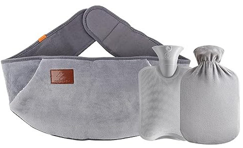 LUFEIS Hot Water Bottle with Fluffy Cover, Hot Water Pouch with Soft Plush Hand Waist Warmer Cover, Leakproof Hot Water Bag for Cosy Nights, Pain Relief, Waist, Back, Neck and Shoulders, Bed Warmers