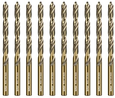 SALI 10 piezas M35 HSS Juego de brocas de cobalto con broca espiral 6.5mm HSS-Co broca de acero broca de hierro juego de brocas de metal para madera, metal, plástico, aluminio, plástico duro, acero