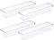 Amtido 4 Pack Drawer Organisers - Sturdy Clear Plastic - Versatile Storage for Kitchen, Bathroom, Utensils, Makeup, Office, and Desk Accessories (7.6cm x 30.5cm x 5.1cm)