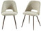 BAÏTA Lot de 2 chaises Elisabeth Tissu Beige Pieds Effet chêne