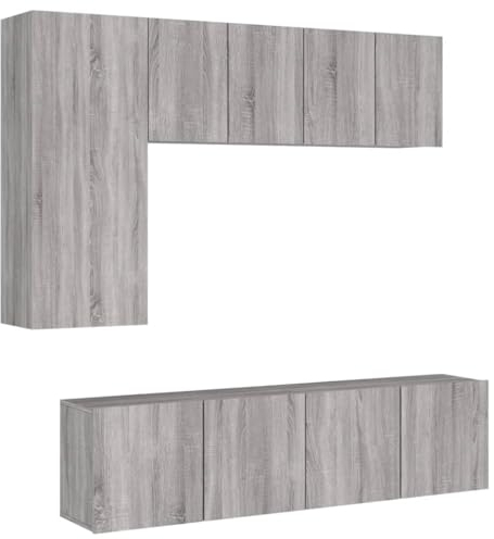 vidaXL Unités murales TV 5 pcs Sonoma Gris Bois d'ingénierie