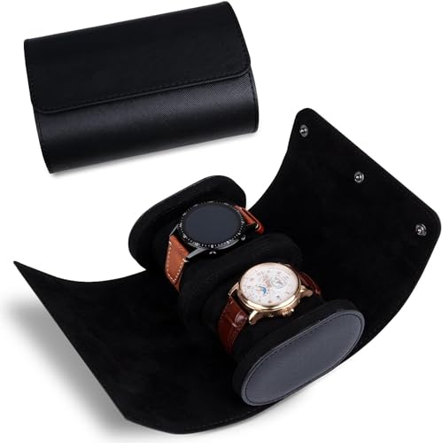 2 Guarda Jewelry Box Organizer, Scatola per Orologi in Pelle, Scatola Porta Orologi, Scatola da Viaggio per Orologio,Single Grid Cuoio Regalo Bracciale Custodia Organizzatore (nero)