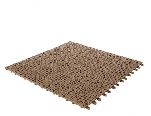Set da 6 Piastrelle Flessibili in Plastica 55,5 x 55,5 cm da esterno, drenanti e autobloccanti Colore Cappuccino